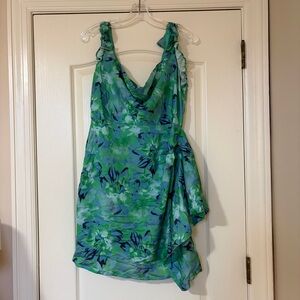 Floral Green Sleeveless Dress